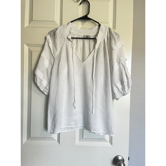 Rails Paris Linen Top in White -Small - Picture 6 of 13